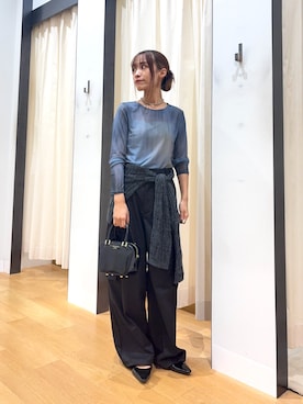 「アイテム（パンプス）」を使った、菜乃さん（レディース・155cm）の秋コーディネート