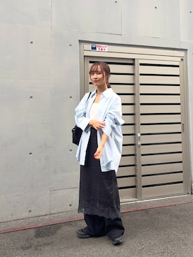 「SENSE OF PLACE by URBAN RESEARCH（センスオブプレイスバイアーバンリサーチ）のダブルストラップカップツキキャミソール（キャミソール、ホワイト系）」を使った、菜乃さん（レディース・155cm）の春コーディネート