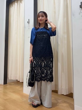 「URBAN RESEARCH（アーバンリサーチ）のアイテム（ワンピース）」を使った、菜乃さん（レディース・154cm）の夏コーディネート