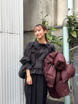 「アイテム（パンプス）」を使った、菜乃さん（レディース・155cm）の秋コーディネート