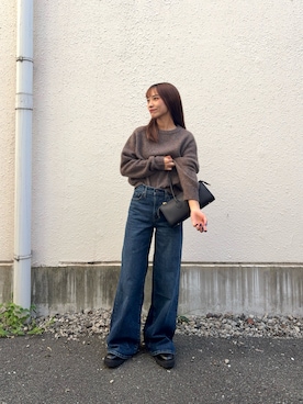 「URBAN RESEARCH（アーバンリサーチ）のアイテム（デニムパンツ）」を使った、菜乃さん（レディース・155cm）の秋コーディネート