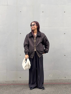 「アイテム（その他アウター）」を使った、菜乃さん（レディース・155cm）の秋コーディネート