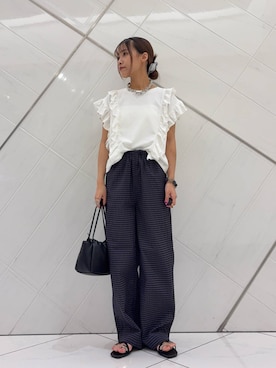 「アーバンリサーチ」｜「アイテム（サンダル）」を使った、菜乃さん（レディース・155cm）の夏コーディネート