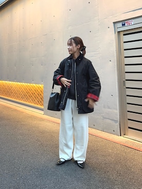 「アイテム（ショルダーバッグ）」を使った、菜乃さん（レディース・155cm）の秋コーディネート