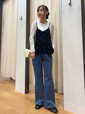 「アイテム（キャミソール）」を使った、菜乃さん（レディース・155cm）の夏コーディネート