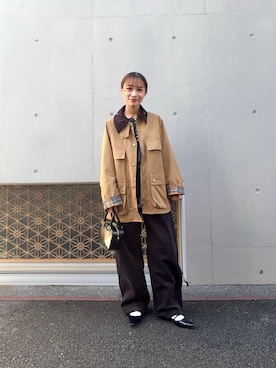 「アイテム（その他アウター）」を使った、菜乃さん（レディース・155cm）の秋コーディネート