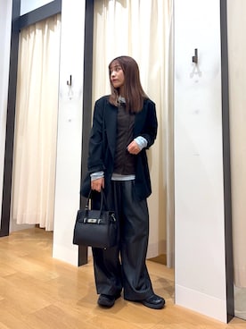 「アイテム（アクセサリー）」を使った、菜乃さん（レディース・155cm）の秋コーディネート