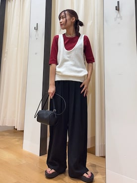 「アイテム（ベスト）」を使った、菜乃さん（レディース・150cm）の夏コーディネート