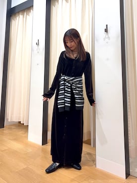 「シャツワンピース」｜菜乃さん（レディース・155cm）の秋コーディネート