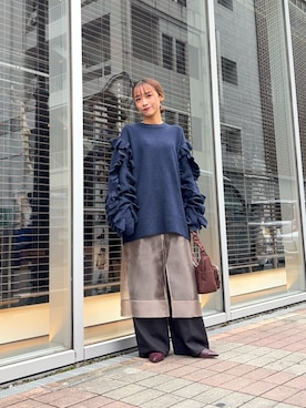 「アイテム（バッグ）」を使った、菜乃さん（レディース・155cm）の秋コーディネート