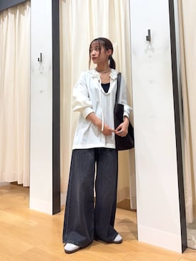 「URBAN RESEARCH（アーバンリサーチ）のアイテム（デニムパンツ）」を使った、菜乃さん（レディース・155cm）の秋コーディネート