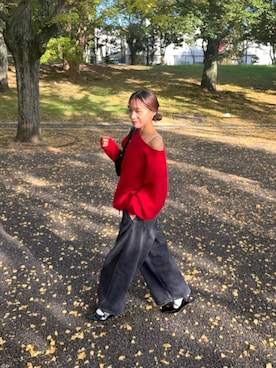 「アイテム（キャミソール）」を使った、菜乃さん（レディース・155cm）の秋コーディネート