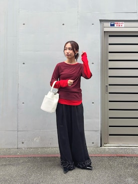 「LAATO（ラート）のアイテム」を使った、菜乃さん（レディース・155cm）の夏コーディネート