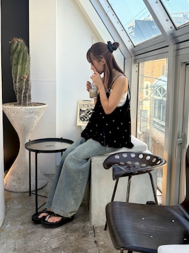 「アイテム（キャミソール）」を使った、菜乃さん（レディース・155cm）の秋コーディネート