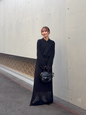 「アイテム（スカート）」を使った、菜乃さん（レディース・155cm）の冬コーディネート