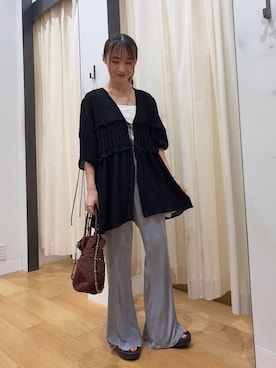 「URBANRESEARCH」｜「アイテム（アクセサリー）」を使った、菜乃さん（レディース・155cm）の夏コーディネート