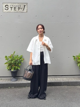 「LAATO（ラート）のアイテム」を使った、菜乃さん（レディース・155cm）の夏コーディネート