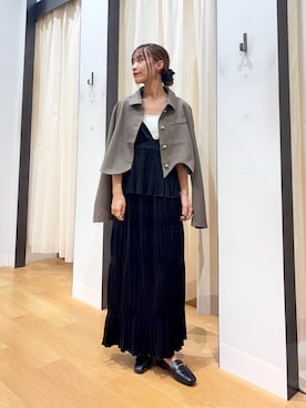 「アイテム（その他アウター）」を使った、菜乃さん（レディース・155cm）の秋コーディネート