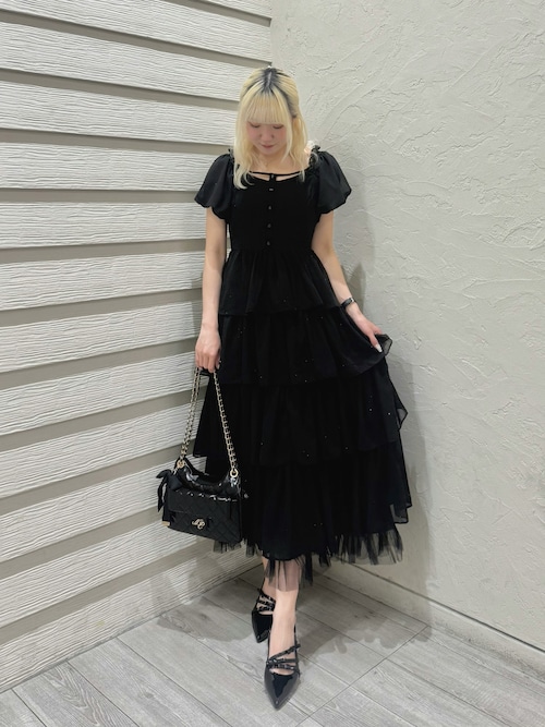 セール】【Black Ribbon Collection】バックリボンティアード