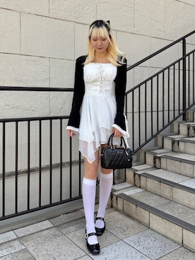 「OLIVE des OLIVE（オリーブデオリーブ）のアイテム（ワンピース/ドレス）」を使った、naoさん（レディース・163cm）の夏コーディネート