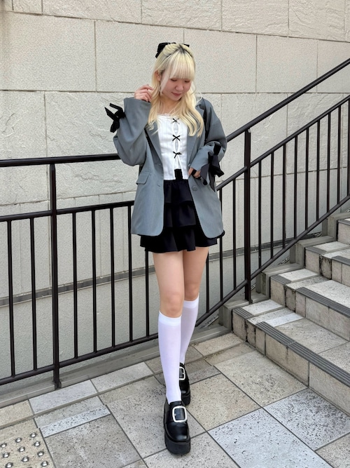 mily bilet】ヴィンテージ感漂う。スウェードライクリボン
