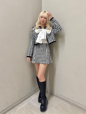 「アイテム（ノーカラージャケット）」を使った、naoさん（レディース・163cm）の秋コーディネート