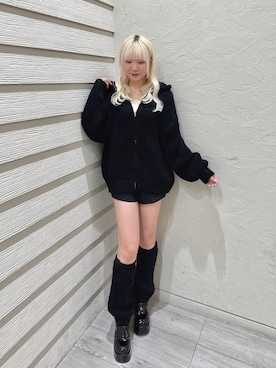 「アイテム（レッグウォーマー）」を使った、naoさん（レディース・163cm）の秋コーディネート