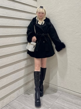 「アイテム（ステンカラーコート）」を使った、naoさん（骨格ストレート・レディース・163cm）の冬コーディネート