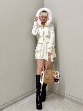 「アイテム（チャーム）」を使った、naoさん（レディース・163cm）の冬コーディネート