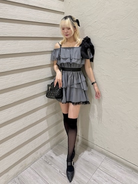 「one after another NICE CLAUP（ワンアフターアナザーナイスクラップ）のアイテム（ワンピース）」を使った、naoさん（レディース・163cm）の夏コーディネート