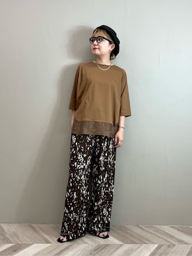 「大人カジュアルコーデ」｜「アイテム（アクセサリー）」を使った、YAMASHITAさん（レディース・156cm）の夏コーディネート