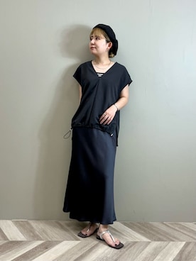 「Gready Brilliant（グレディブリリアン）のヘマタイトネックレス（ネックレス）」を使った、YAMASHITAさん（レディース・156cm）の夏コーディネート