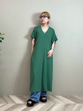 「Gready Brilliant（グレディブリリアン）のヘマタイトネックレス（ネックレス）」を使った、YAMASHITAさん（レディース・156cm）の夏コーディネート