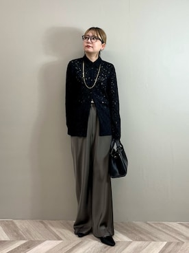 「アイテム（タンクトップ）」を使った、YAMASHITAさん（レディース・156cm）の秋コーディネート