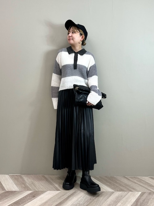 【Gready Brilliant】新品未使用 エコレザープリーツスカート Gready Brilliant スカート フェイクレザープリーツスカート