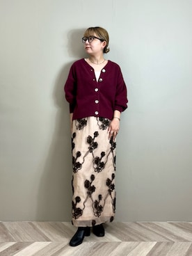 「アイテム（タンクトップ）」を使った、YAMASHITAさん（レディース・156cm）の秋コーディネート