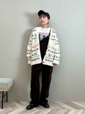 「ニット/セーター」｜「アイテム（アクセサリー）」を使った、YAMASHITAさん（レディース・156cm）の秋コーディネート