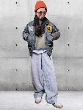 YuI▶︎▶︎さんの（Alpha Industries | アルファインダストリーズ）を使ったコーディネート