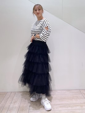 「NIKE（ナイキ）のナイキ エア フォース 1 PLT.AF.ORM ウィメンズシューズ / Nike Air Force 1 PLT.AF.ORM Women's Shoes＜22-29cm 展開＞（スニーカー）」を使った、erina yamshitaさん（レディース・160cm）の夏コーディネート