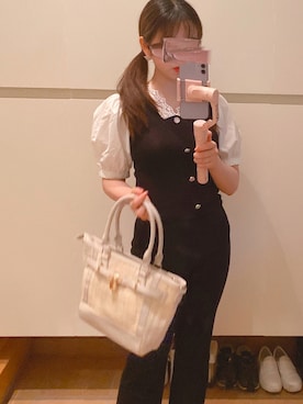 「GRL（グレイル）のリブニットフレアパンツ（その他パンツ）」を使った、月tsukiさん（レディース・152cm）の夏コーディネート