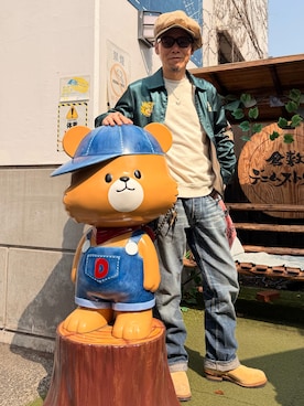 「アイテム（キャスケット）」を使った、futorockさん（メンズ・177cm）の春コーディネート