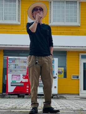 「GLAD HAND（グラッドハンド）のアイテム」を使った、futorockさん（メンズ・177cm）の夏コーディネート