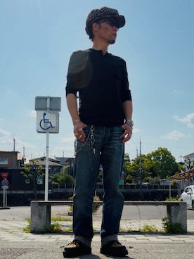 「GEORGE COX（ジョージコックス）のアイテム」を使った、futorockさん（メンズ・177cm）の夏コーディネート