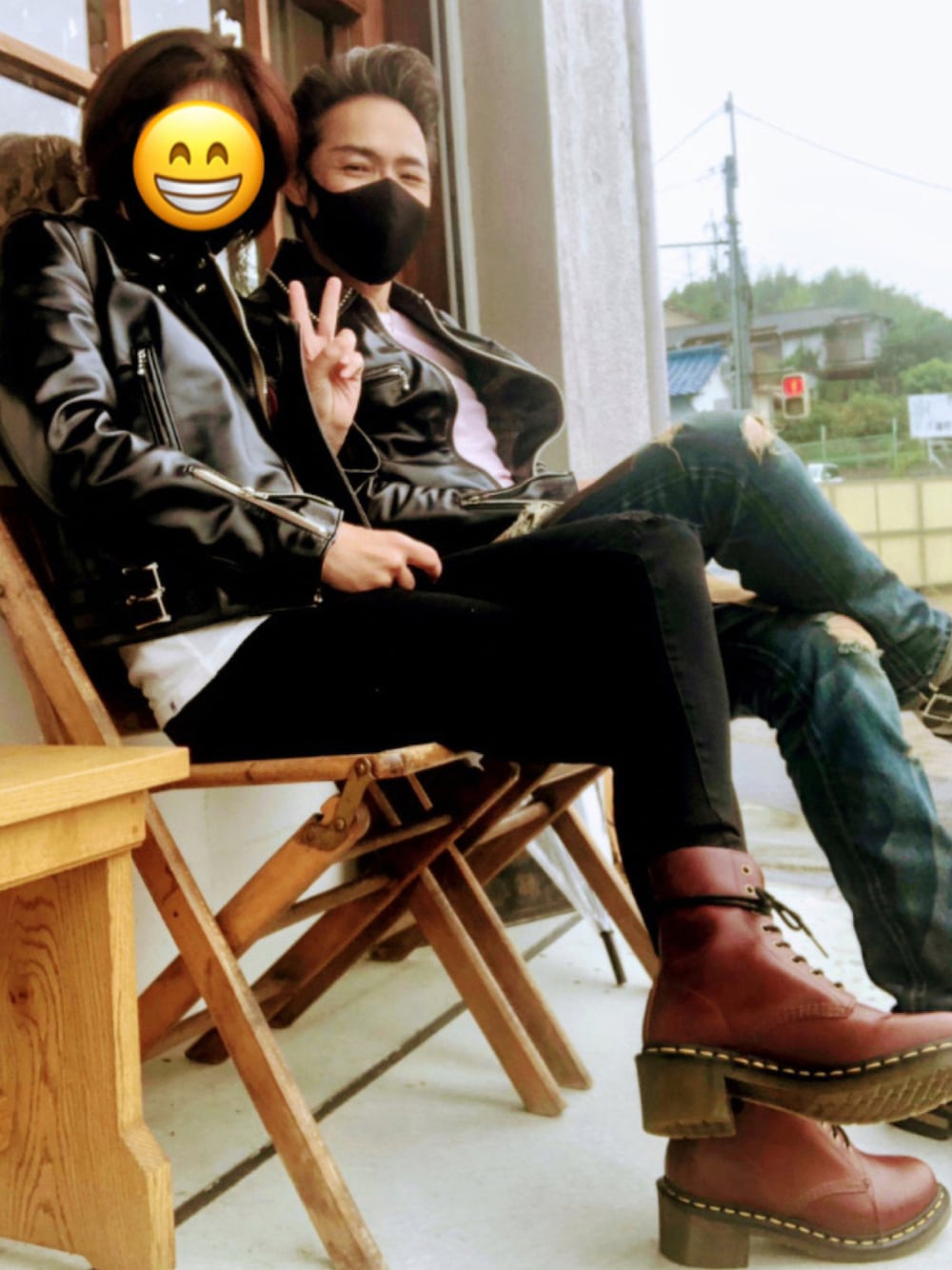 「Dr.Martens、ドクターマーチン、Hysteric Glamour、大人コーデ、モノトーンコーデ、ヒステリックグラマー、ルイスレザー、lewis leathsers、リンクコーデ、秋冬コーデ、ライダースコーデ、50代コーデ、ルイスレザーコラボ、ラブアンドピース2021、ヒステリックグラマーコラボ」｜「Lewis Leathersのアイテム（ライダースジャケット、ブラック系）」を使った、futorockさん（メンズ・177cm）の秋コーディネートの1枚目の写真