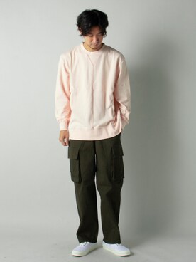 「NOLLEY'S goodman（ノーリーズグッドマン）のアイテム（カーゴパンツ）」を使った、NISHINOさん（メンズ・178cm）の秋コーディネート