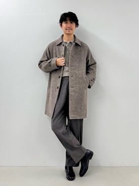 「アイテム（ステンカラーコート）」を使った、NISHINOさん（メンズ・178cm）の秋コーディネート