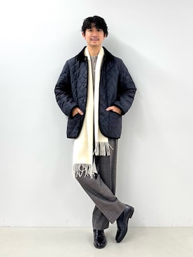 「アイテム（ブルゾン、グレー系）」を使った、NISHINOさん（メンズ・178cm）の冬コーディネート