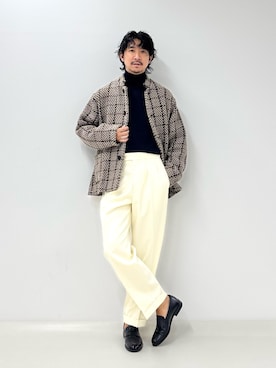 「NOLLEY’S（ノーリーズ）のアイテム」を使った、NISHINOさん（メンズ・178cm）の秋コーディネート