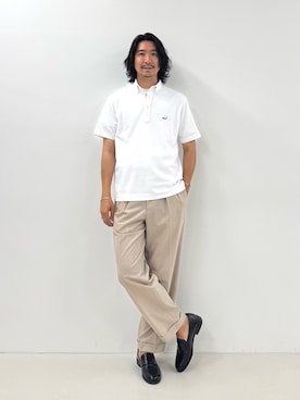 「NOLLEY’S（ノーリーズ）の《ビジカジ対応》ジャケットに合う 上品見えジャケットTシャツ 26SS（Tシャツ/カットソー、ホワイト系）」を使った、NISHINOさん（メンズ・178cm）の夏コーディネート