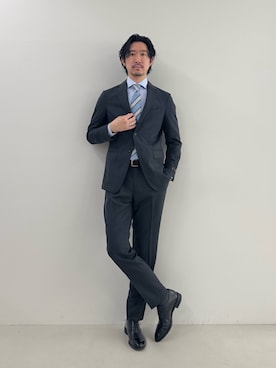 「アイテム（セットアップ）」を使った、NISHINOさん（メンズ・178cm）の冬コーディネート